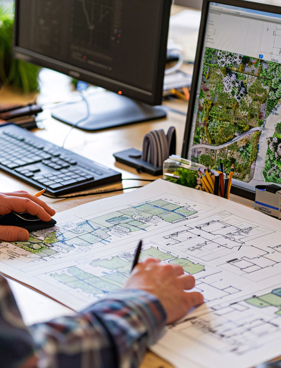 Team conducting land survey